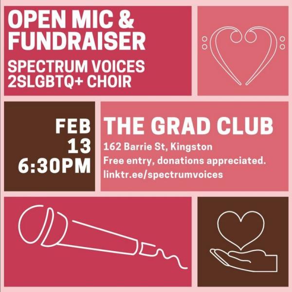 Spectrum Voices, Kingston's first 2SLGBTQ+ choir, welcomes you to The Grad Club for some tunes to get you in the Valentine's groove.